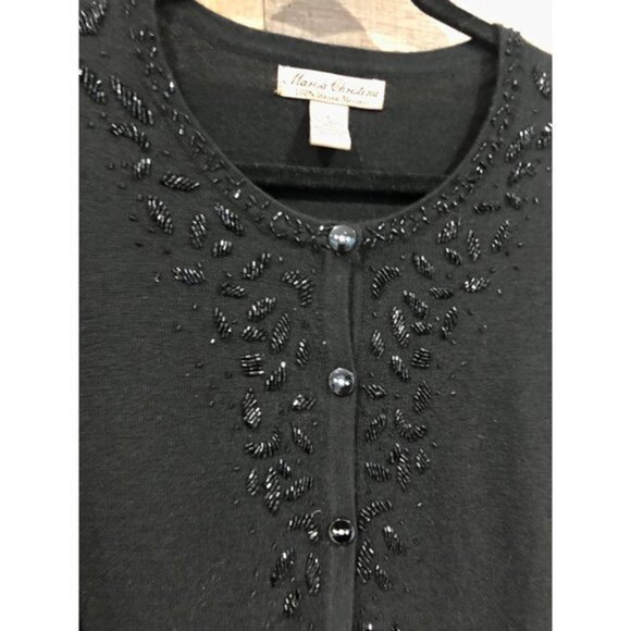 Marisa Kristina women black merino wool cardigan size L - Picture 8 of 11